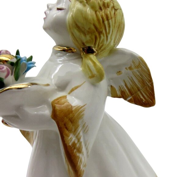 CAPODIMONTE Italian Cherub Statues Set of 2 Vintage Angel Figurines Vintage - Picture 8 of 10